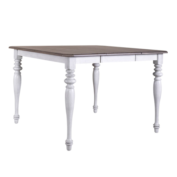 Ocean Isle Gathering Table in Antique White with Weathered Pine