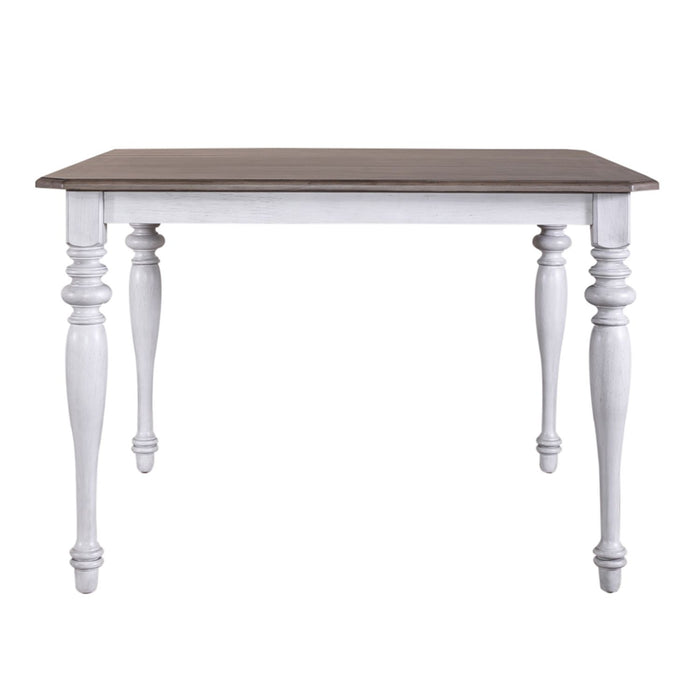 Ocean Isle Gathering Table in Antique White with Weathered Pine