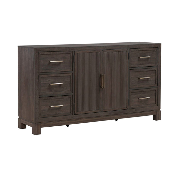Modern Edge 2 Door 6 Drawer Dresser in Caffe