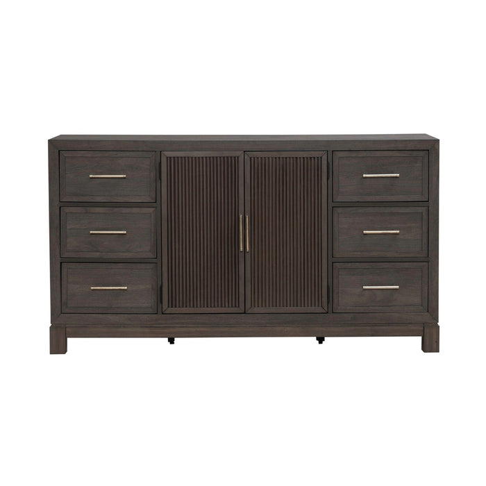 Modern Edge 2 Door 6 Drawer Dresser in Caffe
