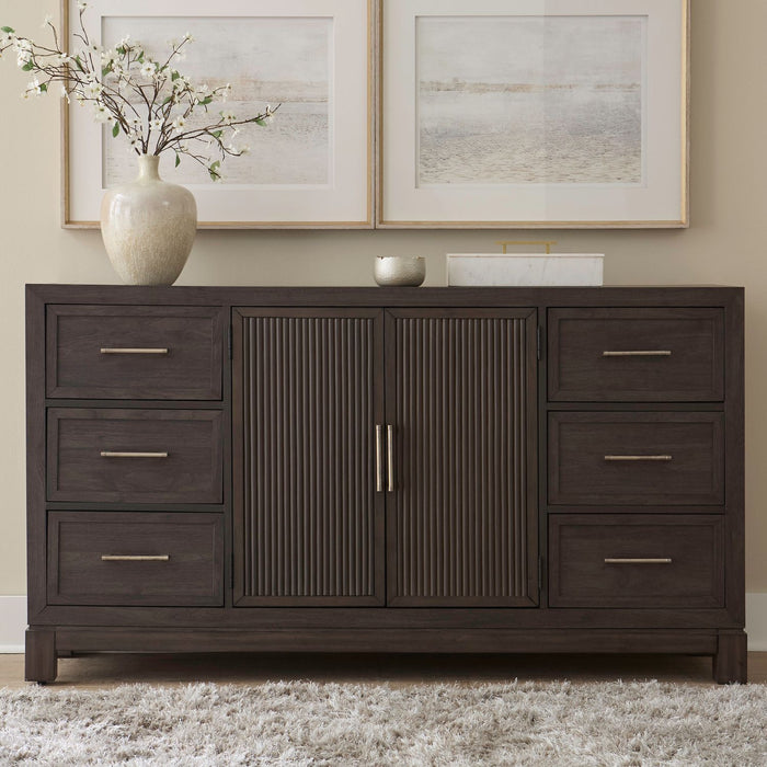 Liberty Furniture Modern Edge 2 Door 6 Drawer Dresser in Caffe image