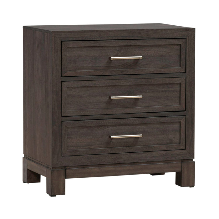 Modern Edge Nightstand w/ Charging Station in Caffe image