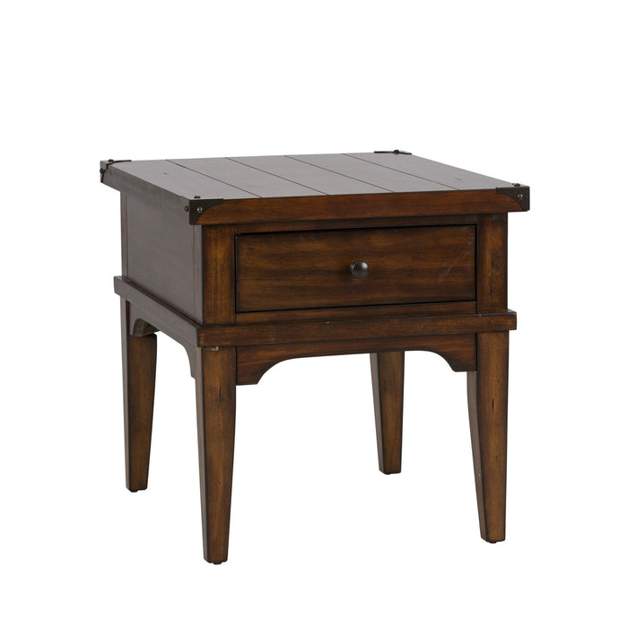 Aspen Skies End Table in Russet Brown