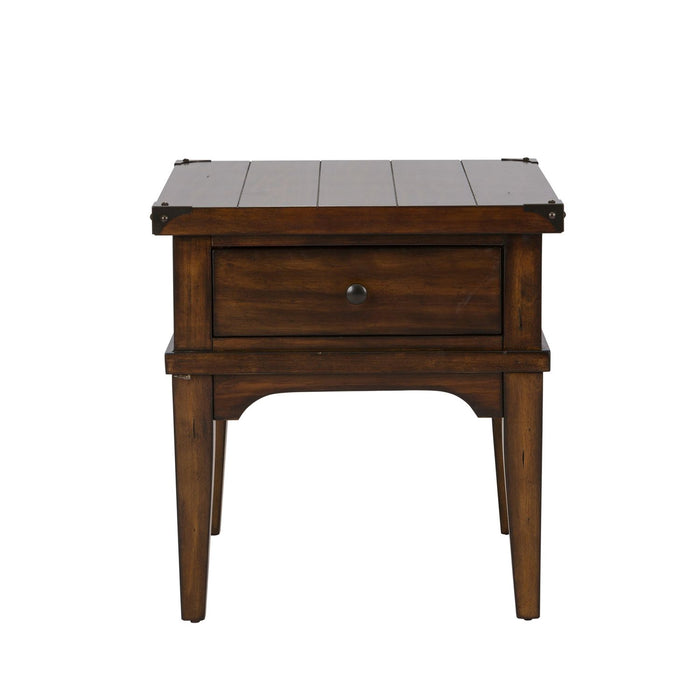 Aspen Skies End Table in Russet Brown