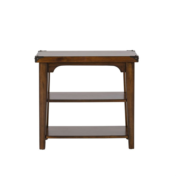 Liberty Aspen Skies Chair Side Table in Russet Brown