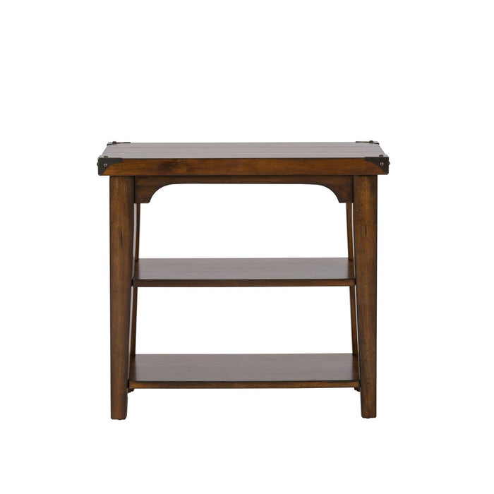 Aspen Skies Chair Side Table in Russet Brown