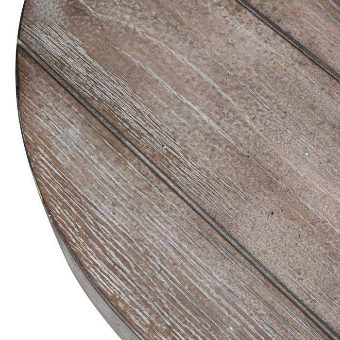 Sedona Round End Table in Heavy Distressed White image