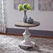 Liberty Sedona Round End Table in Heavy Distressed White image