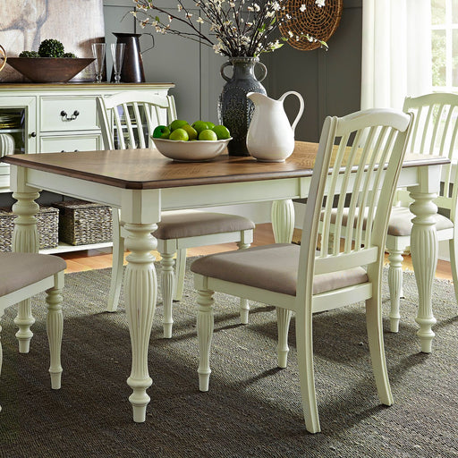 Liberty Furniture Cumberland Creek Rectangular Leg Table in Nutmeg/White image