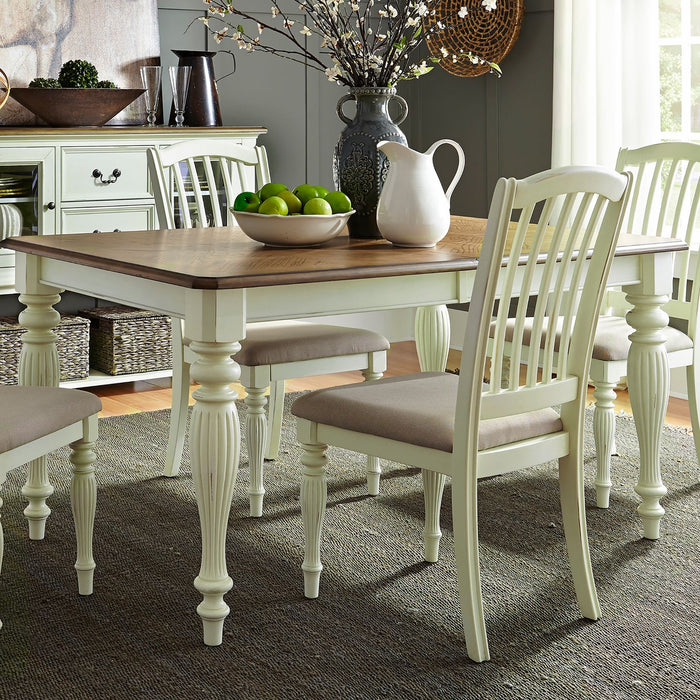 Liberty Furniture Cumberland Creek Rectangular Leg Table in Nutmeg/White image