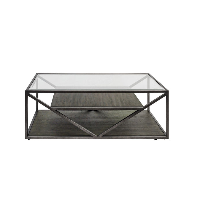Arista Rectangular Cocktail Table in Cobblestone Brown