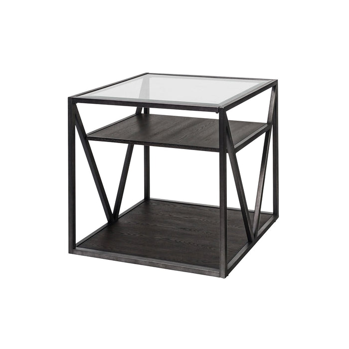 Arista End Table in Cobblestone Brown
