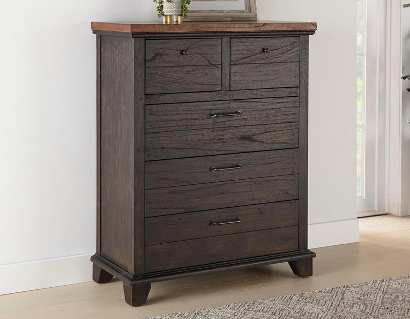 Steve Silver Bear Creek Brown 5 Drawer Chest in Chocolate