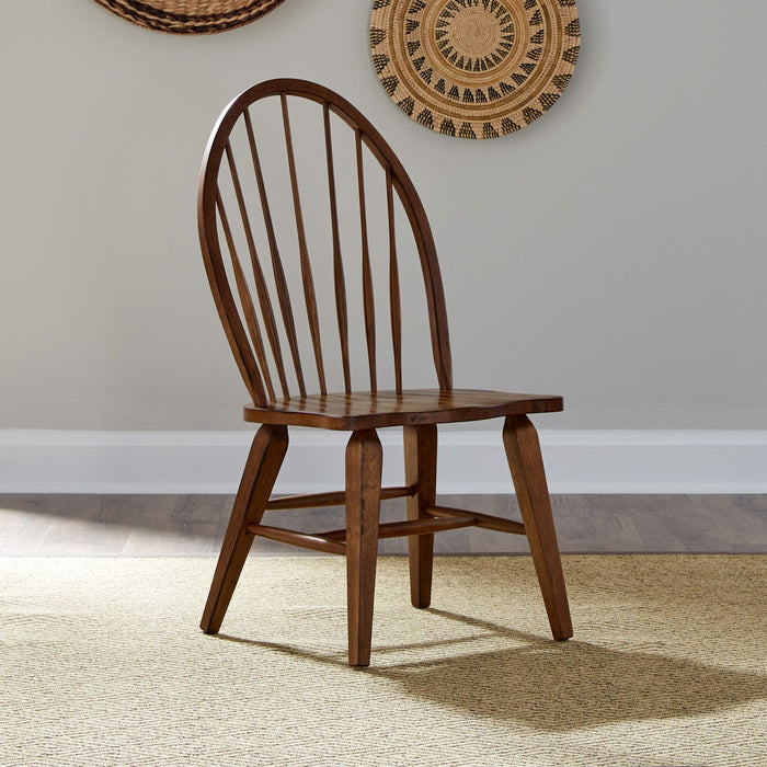 Liberty Furniture Hearthstone Windsor Back Side Chair in Rustic Oak (Set of 2) image