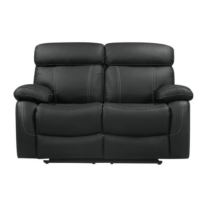Pendu Double Reclining Loveseat in Black 8326BLK-2