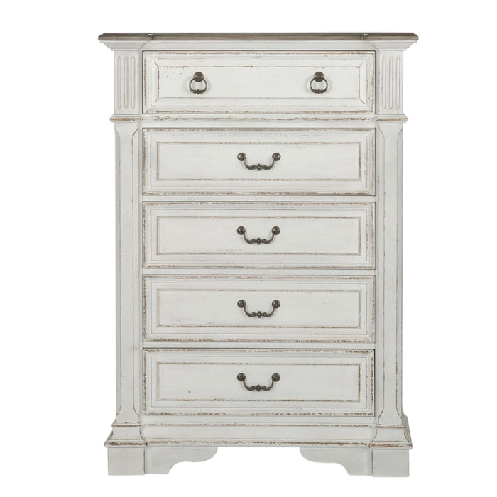 Abbey Park King California Sleigh Bed, Dresser & Mirror, Chest image