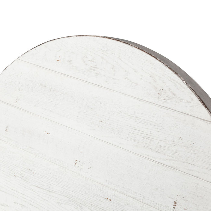 Modern Farmhouse Splay Leg Round Cocktail in Flea Market White
