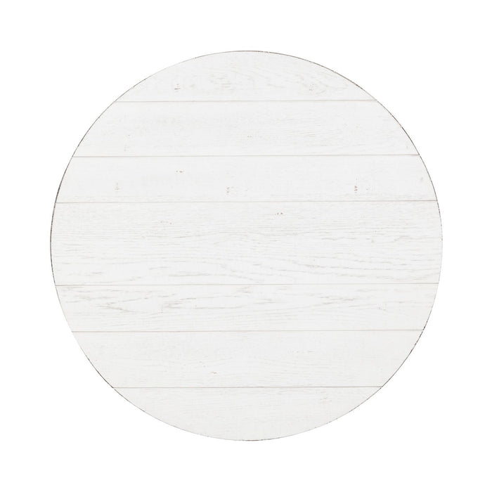 Modern Farmhouse Splay Leg Round Cocktail in Flea Market White