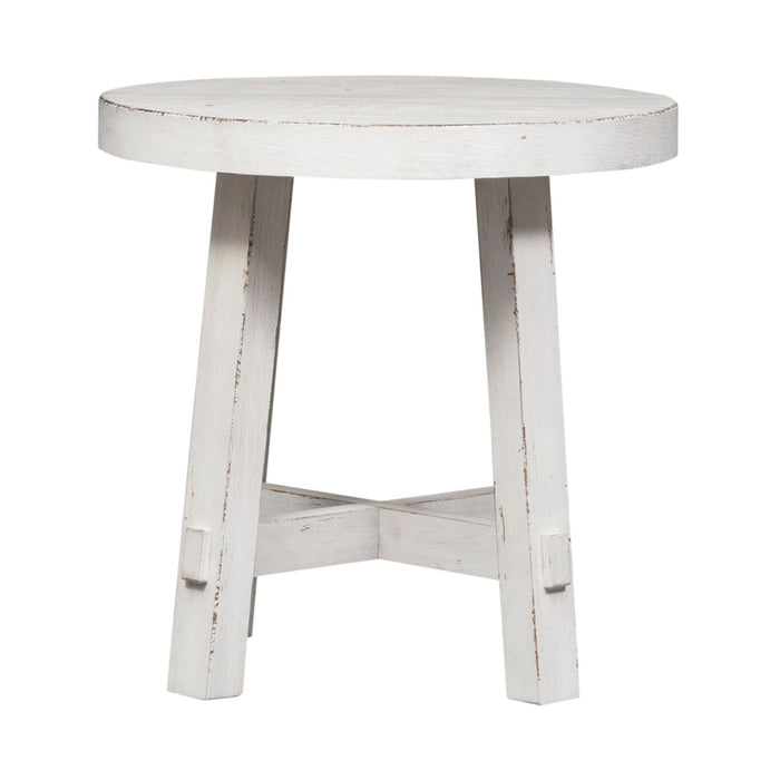 Modern Farmhouse Splay Leg Round End Table