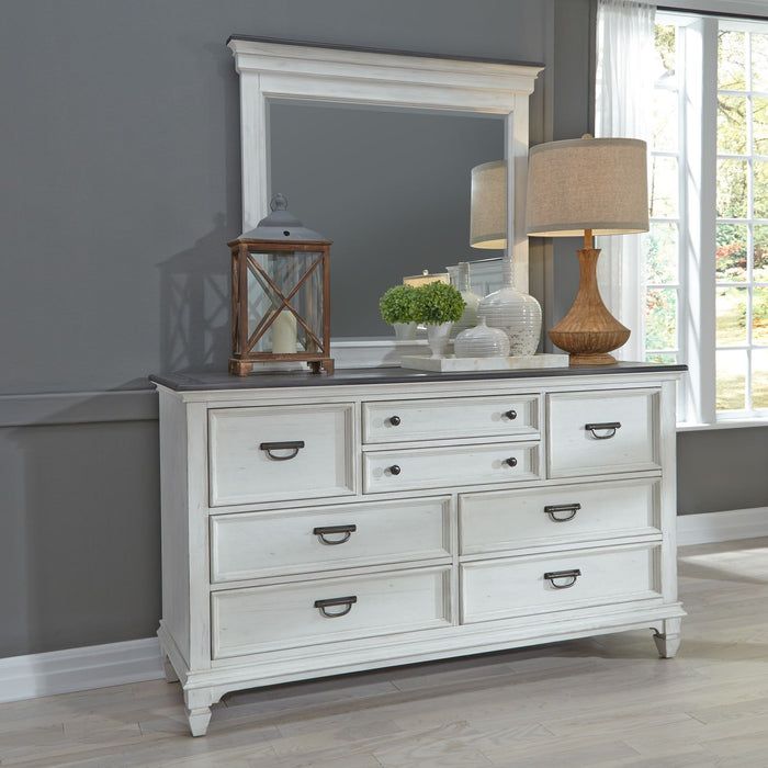 Allyson Park King Panel Bed, Dresser & Mirror, Chest, Night Stand