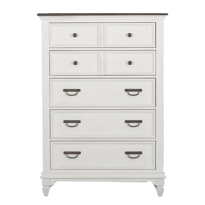 Allyson Park Queen Panel Bed, Dresser & Mirror, Chest
