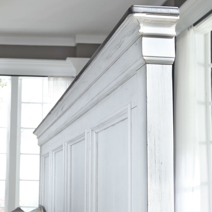 Allyson Park Queen Panel Bed in Wirebrushed White