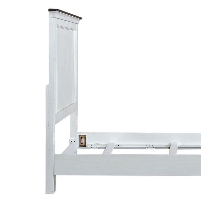 Allyson Park Full Panel Bed in Wirebrushed White