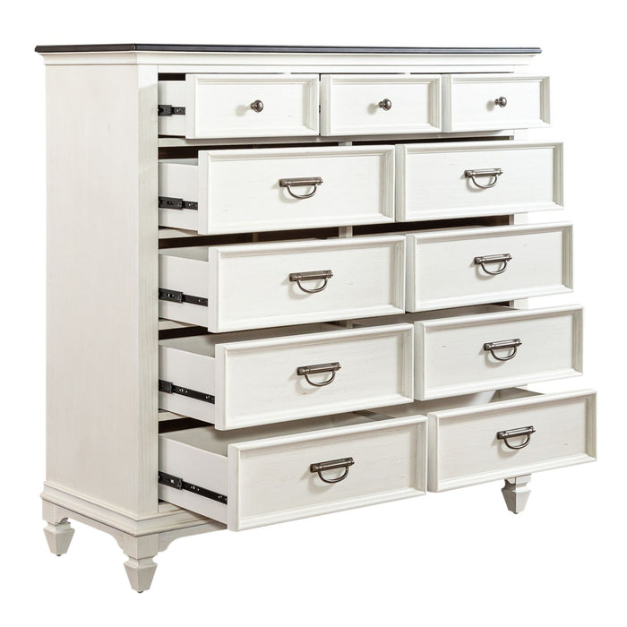 Allyson Park 11 Drawer Chesser in Wirebrushed White
