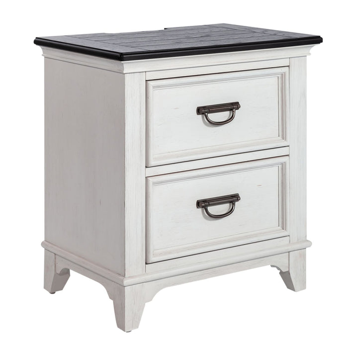 Allyson Park 2 Drawer Nightstand with Charging Station in White