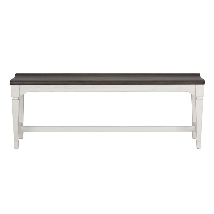 Allyson Park Wood Seat Bench in Wirebrushed White image