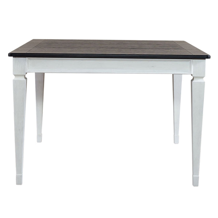 Allyson Park Pedestal Counter Height Leg Table in Wirebrushed White image
