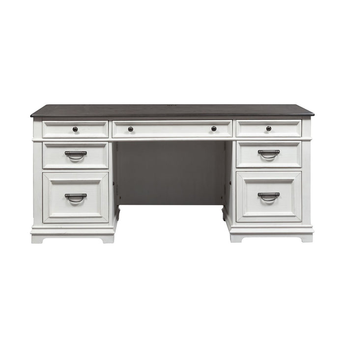 Allyson Park Jr. Executive Desk in Wirebrushed White