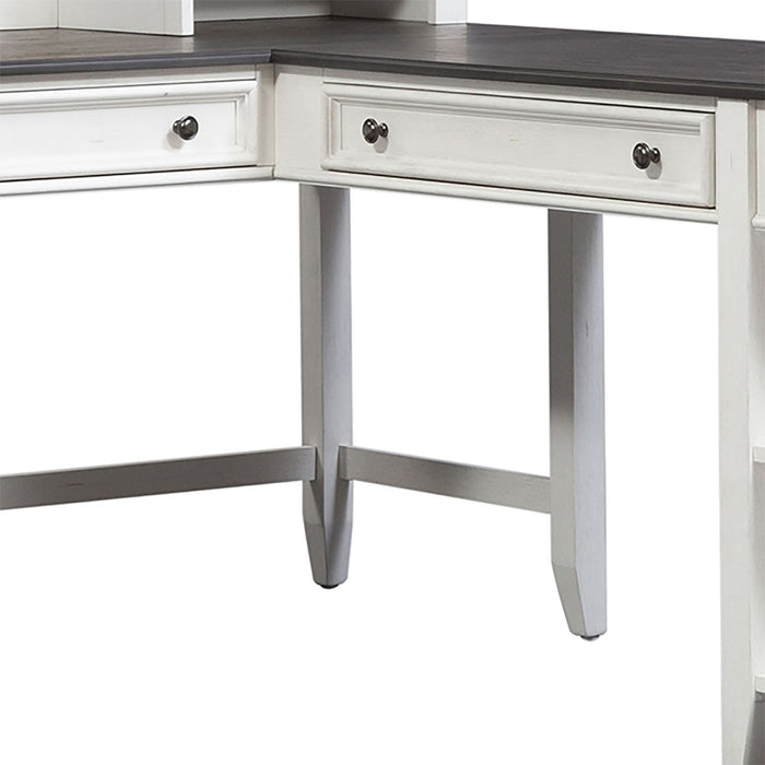 Allyson Park Right Turn Writing Desk in Wirebrushed White