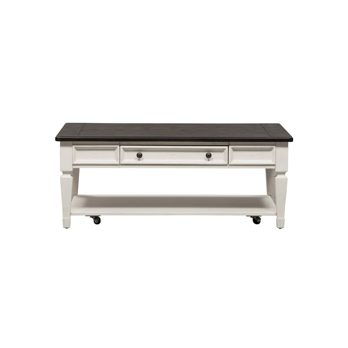 Allyson Park Rectangular Cocktail Table in Wirebrushed White