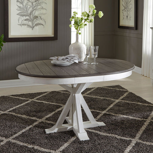 Liberty Furniture Allyson Park Pedestal Table in White with Charcoal image