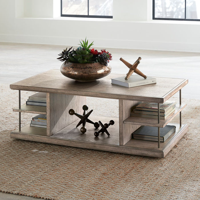Liberty Furniture City Scape Cocktail Table in White Oak Veneers image