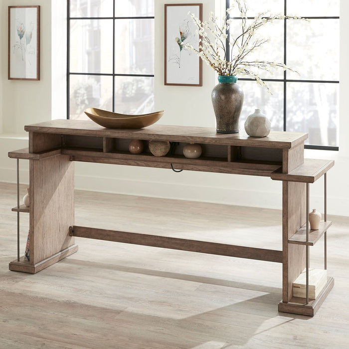 Liberty Furniture City Scape Console Bar Table in White Oak Veneers image