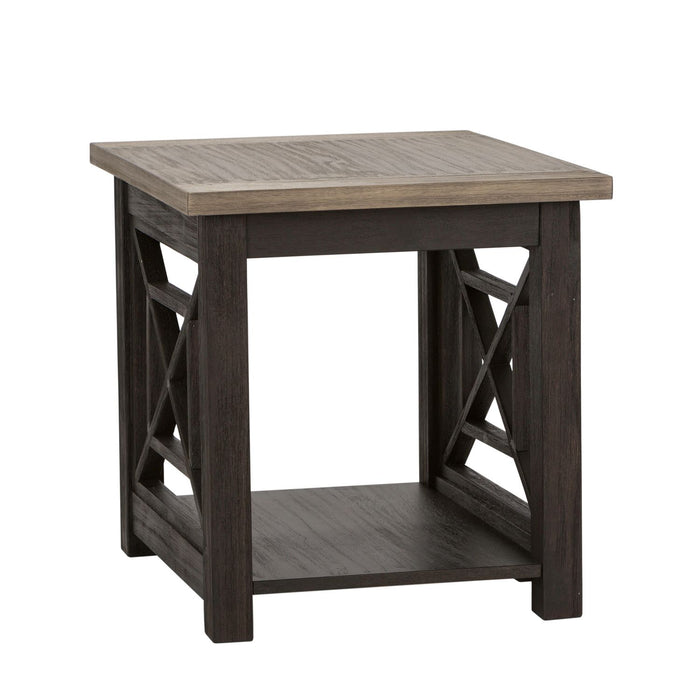Heatherbrook End Table in Charcoal and Ash