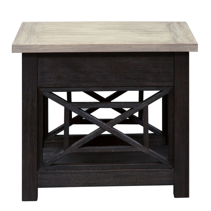 Heatherbrook Drawer End Table in Charcoal and Ash