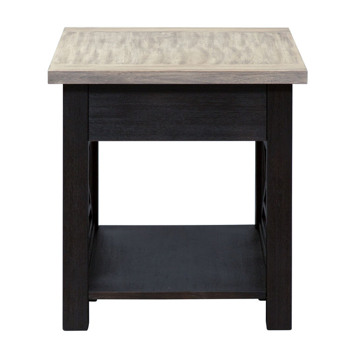 Heatherbrook Drawer End Table in Charcoal and Ash
