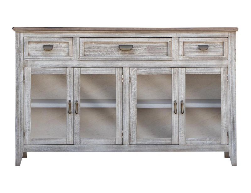 Sahara 3 Drawer, 4 Doors Console, White Finish
