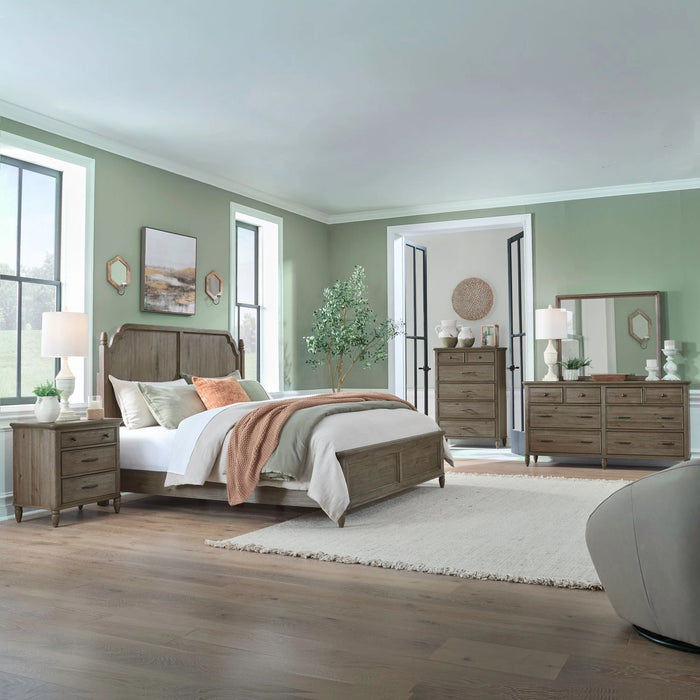 Hickory Grove Panel Bed, Dresser & Mirror, Chest, Night Stand image