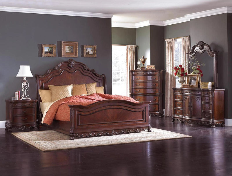 Deryn Park Queen Sleigh Bed in Cherry 2243SL-1