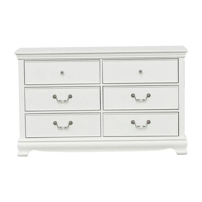 Lucida 6 Drawer Dresser in White 2039W-5