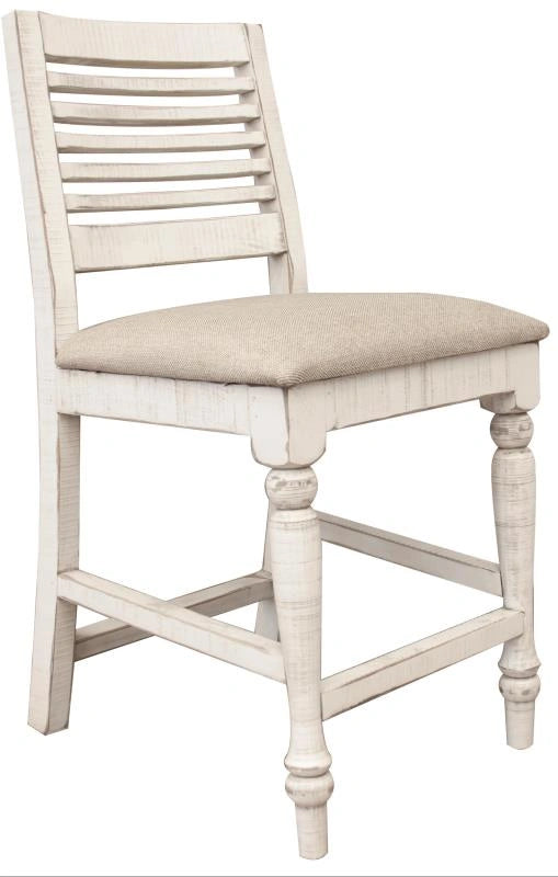 Stone 24" Barstool w/ Turned Legs and Fabric Seat**