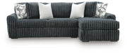 Midnight-Madness Sectional Sofa with Chaise - Gunmetal