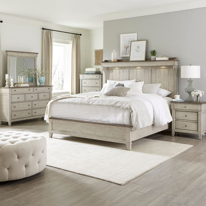 Ivy Hollow Queen Mantle Bed, Dresser & Mirror, Chest, Night Stand image