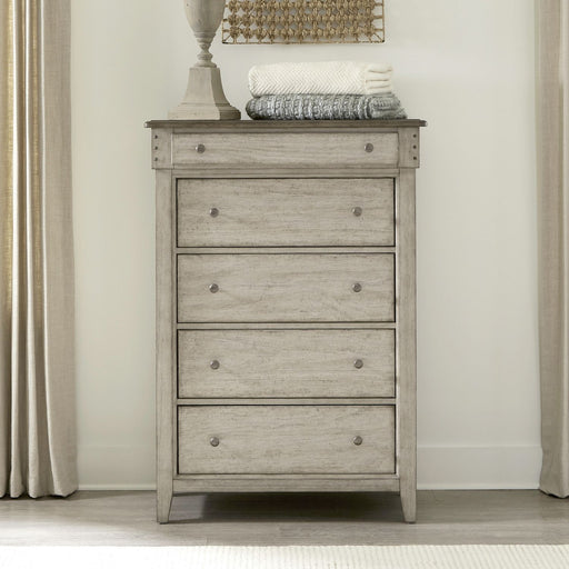 Liberty Furniture Ivy Hollow 5 Drawer Chest in Weathered Linen image