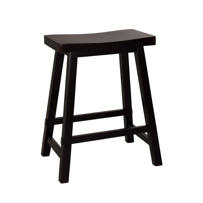 Creations II 24 Inch Sawhorse Barstool in Black (Set of 2)