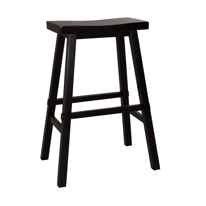 Creations II 30 Inch Sawhorse Barstool in Black (Set of 2)
